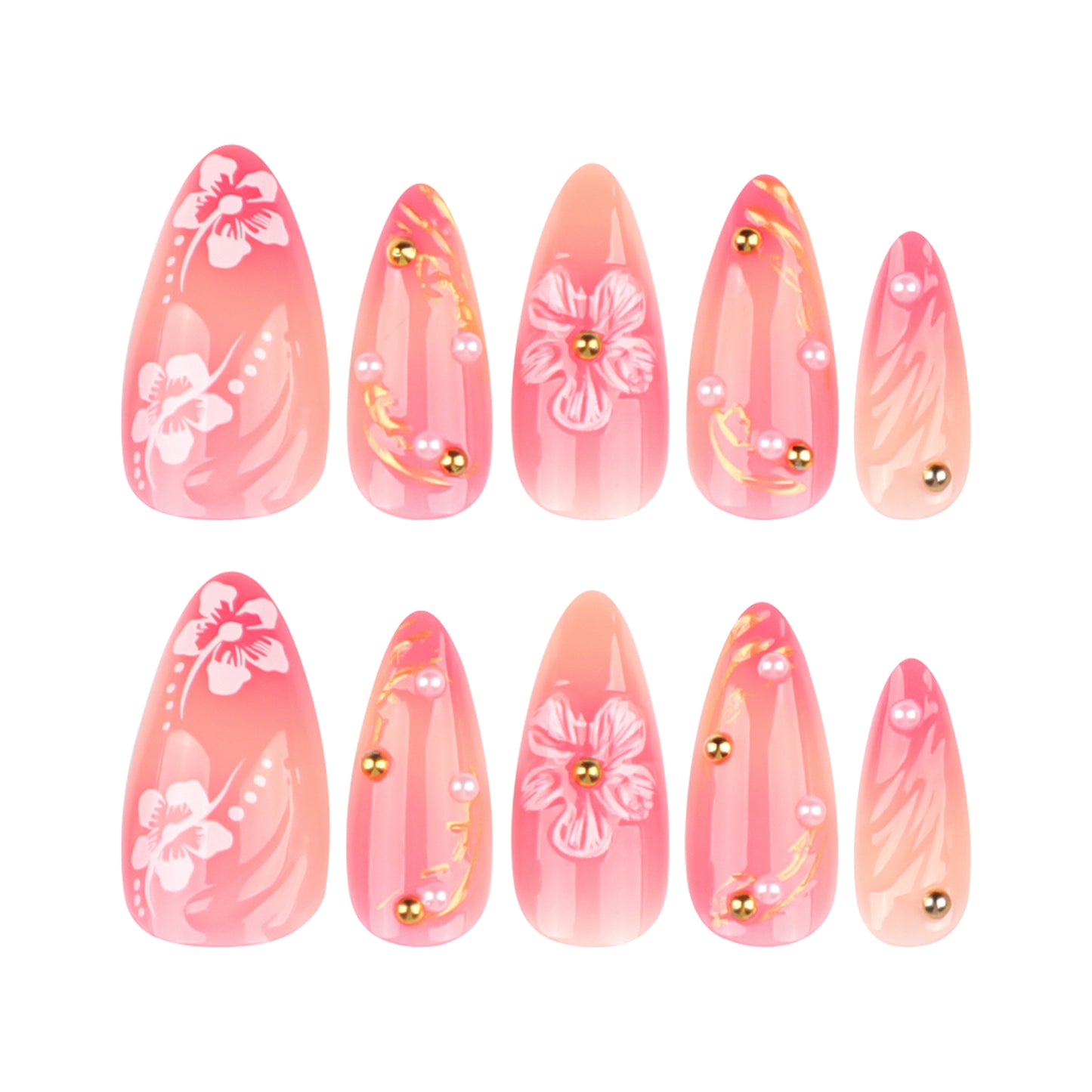 3D Floral Press-on Nail 3D-3881