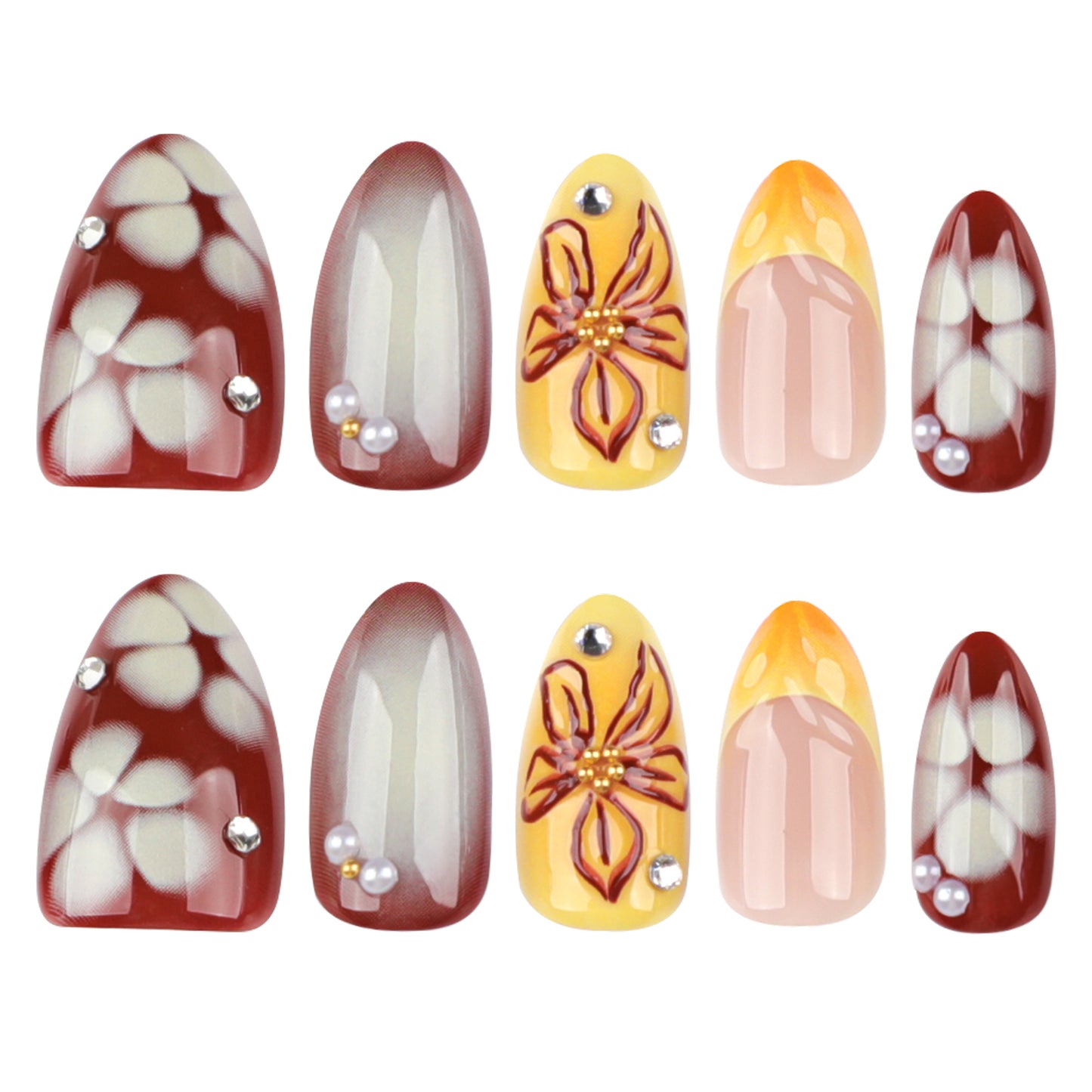 3D Floral Press-on Nail 3D-3950