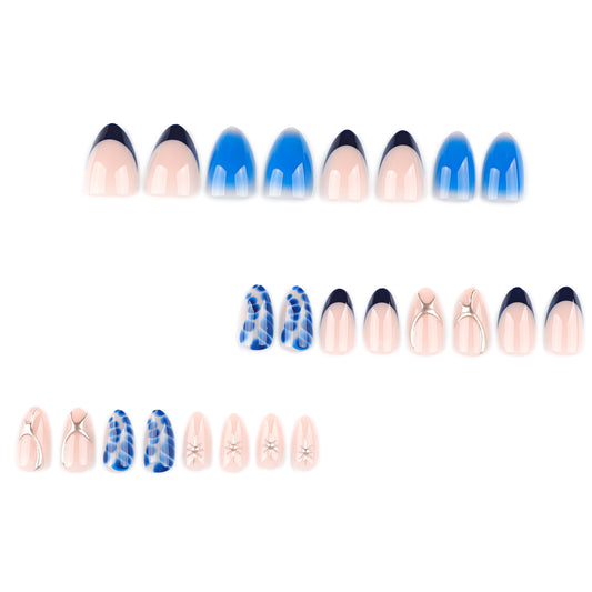 3D Midnight Blue Press-on Nail 3D-4033