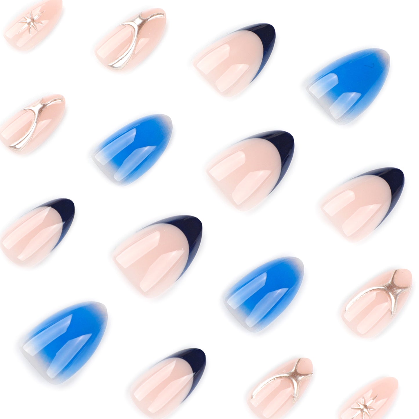 3D Midnight Blue Press-on Nail 3D-4033
