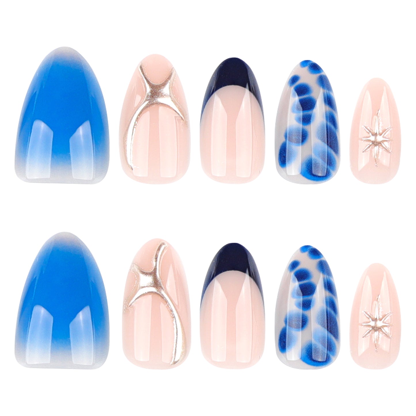 3D Midnight Blue Press-on Nail 3D-4033