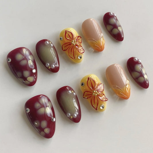 3D Floral Press-on Nail 3D-3950