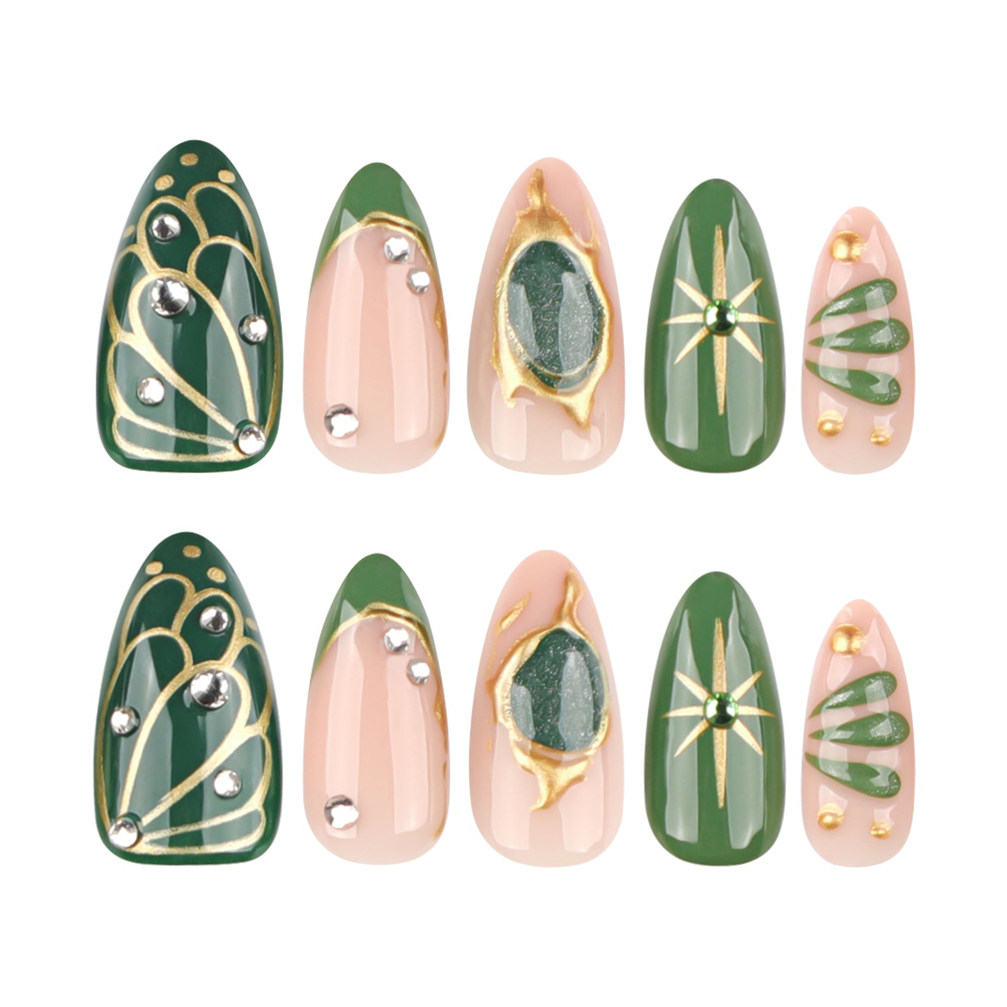 3D Leaf Press-on Nail 3D-3996