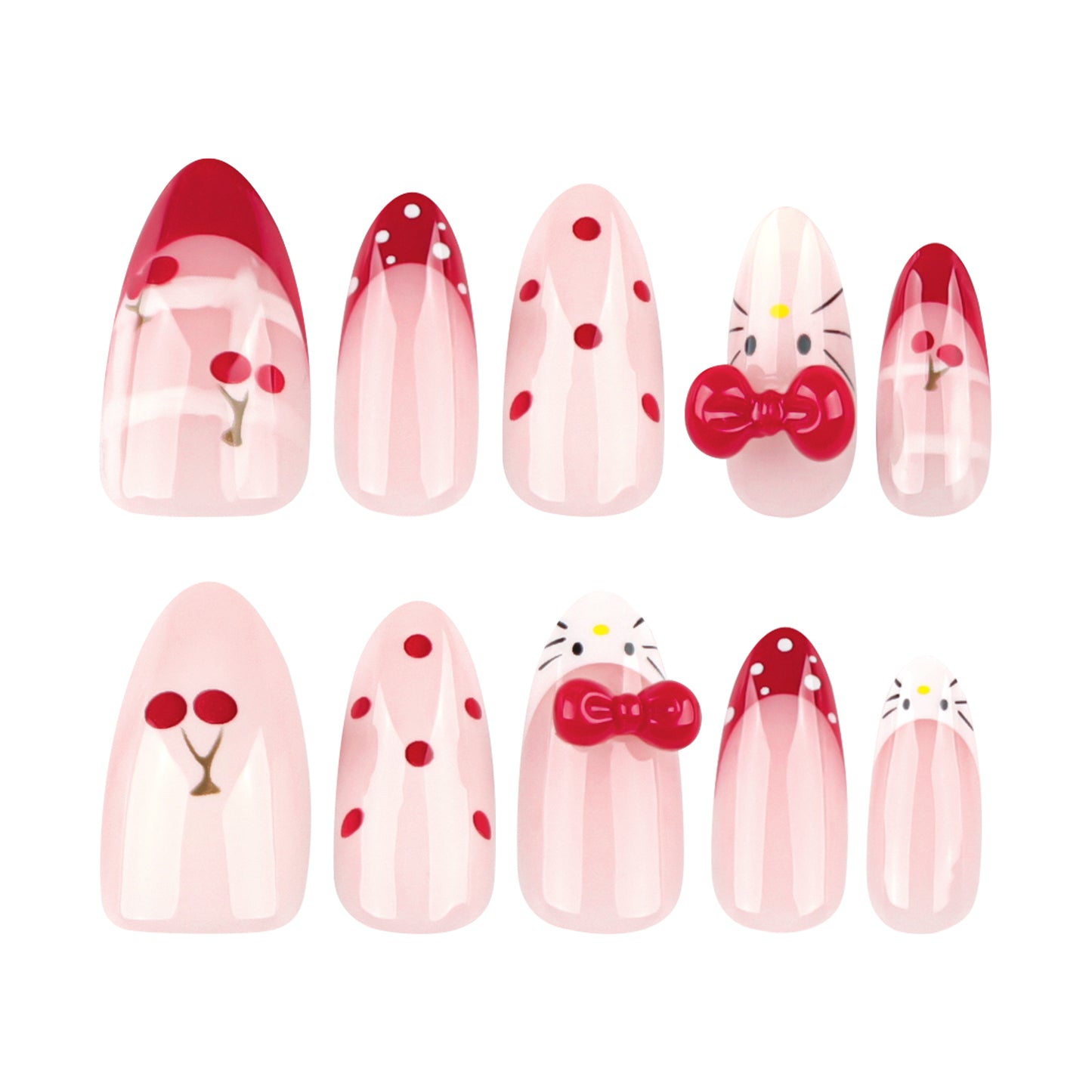 3D Polka Dot Cat Press-on Nail 3D-4000