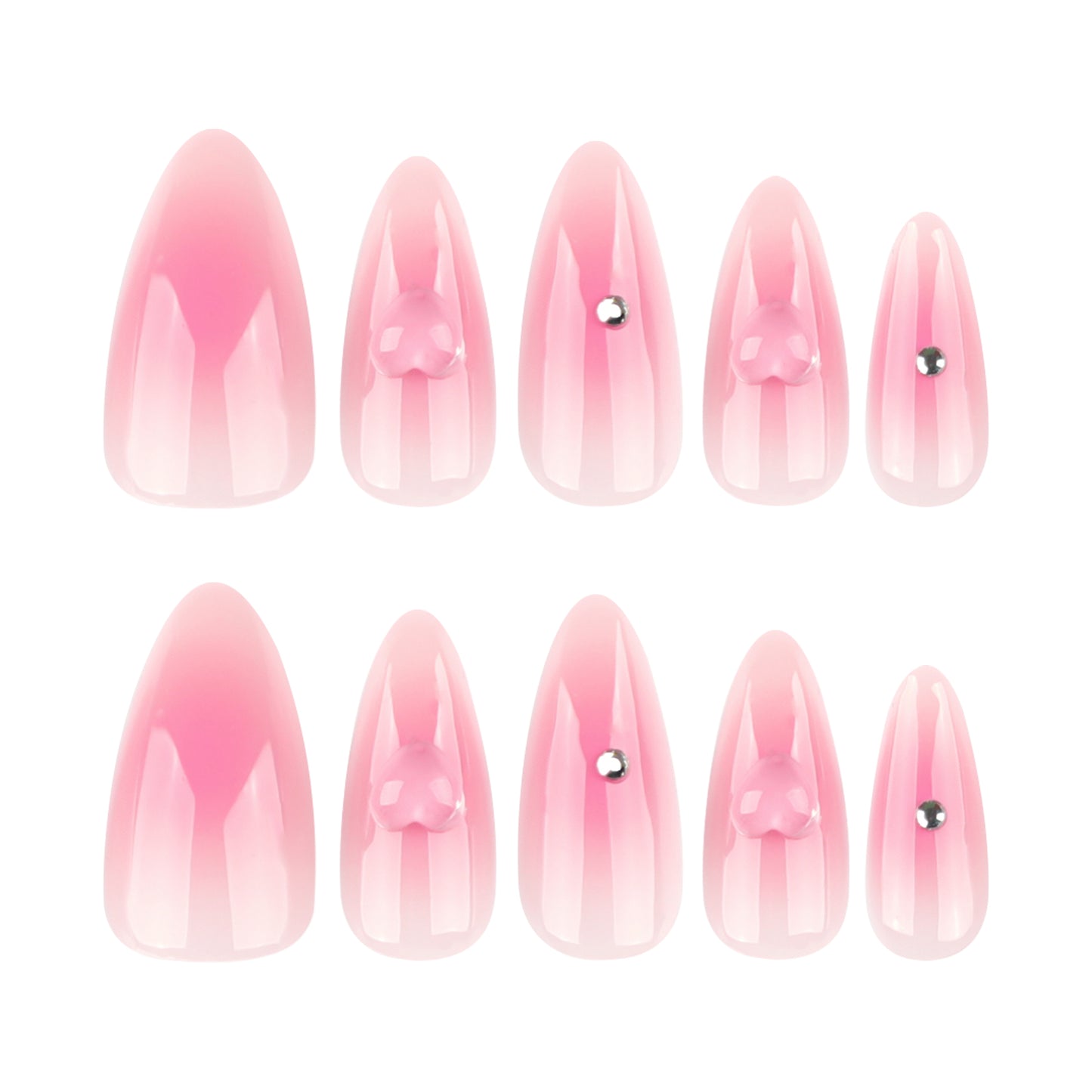 3D Heart Press-on Nail 3D-4015