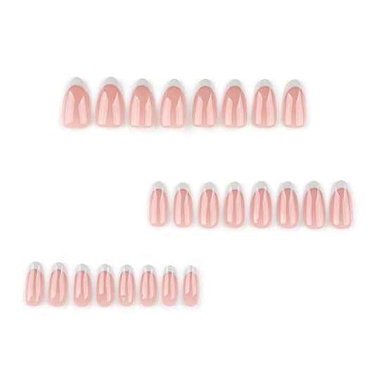 Flat French Tip Press-on Nail FL-4029