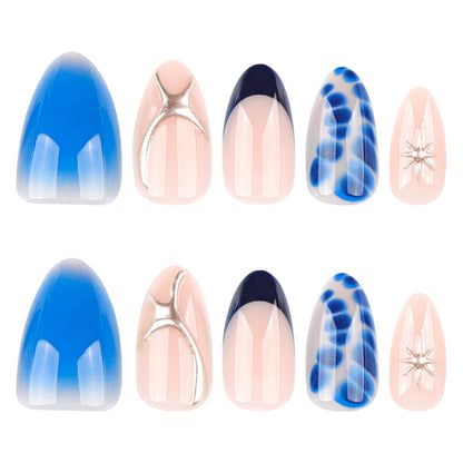 3D Midnight Blue Press-on Nail 3D-4033