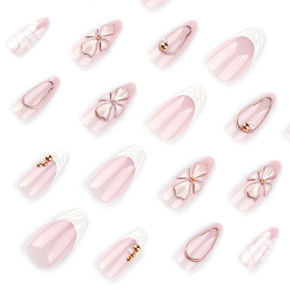 3D Pink Floral Press-on Nail 3D-4053